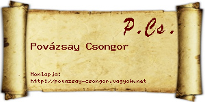 Povázsay Csongor névjegykártya
