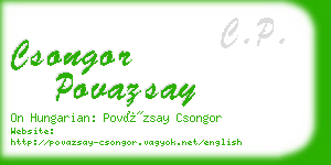 csongor povazsay business card